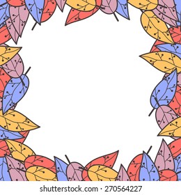 Autumn background with leaves. Space for text.