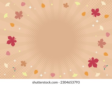 autumn background with leaves and sunbeams. vector illustration.
