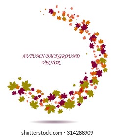 Autumn background with leaves and text