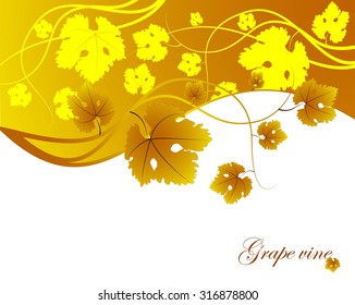 Autumn background with leaves and text