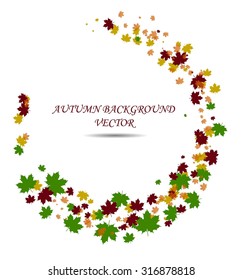 Autumn background with leaves and text
