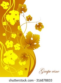 Autumn background with leaves and text