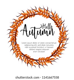 autumn background with leaves and twigs