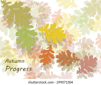 Autumn background with leaves. Vector