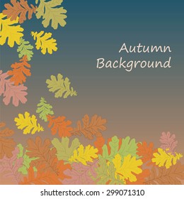 Autumn background with leaves. Vector