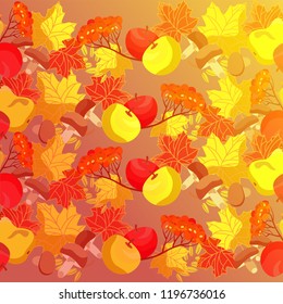 autumn background, with leaves, vector design