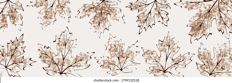 Autumn background of leaves, vector design, banner