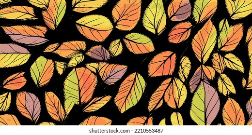 Autumn background of leaves, vector design