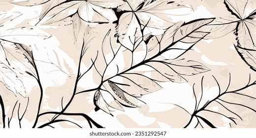 Autumn background of leaves, vector design
