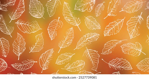 Fondo de otoño de hojas, diseño de Vector