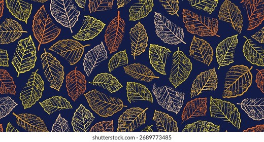 Autumn background of leaves, vector design