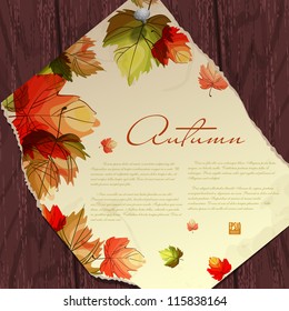 Autumn background with leaves.  Vector illustration. Eps 10.