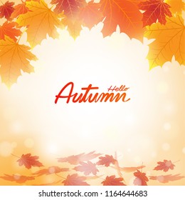 Autumn background with leaves. Vector illustration.