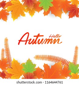 Autumn background with leaves. Vector illustration.