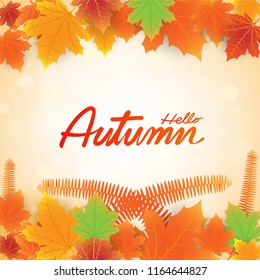 Autumn background with leaves. Vector illustration.