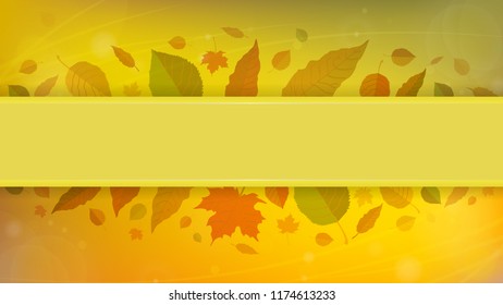 Autumn Background With Leaves Vector Illustration Template.