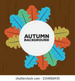 Autumn background with a leaves - Vector illustration