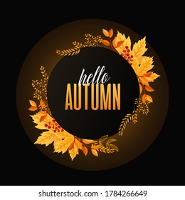 Autumn Background with Leaves. Vector illustration