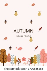 Fondo otoñal con hojas. Ilustración vectorial. Cartel de venta.