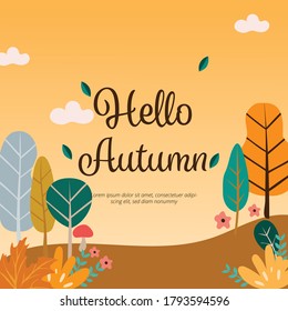 Autumn background with leaves. Vector illustration. Sale banner.