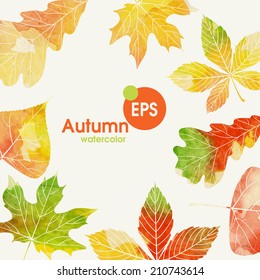 Autumn Background With Leaves. Vector Illustration. Eps 10