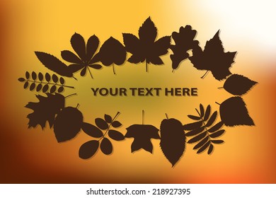 Autumn background with leaves, vector illustration