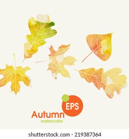 Autumn Background With Leaves. Vector Illustration. Eps 10