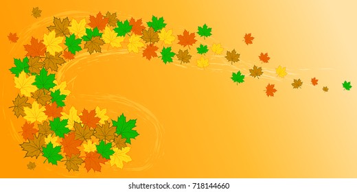 Autumn background with leaves. Vector illustration.