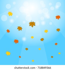 Autumn background with leaves. Vector illustration.