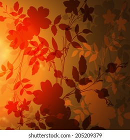 Autumn background with leaves. Vector nature background.