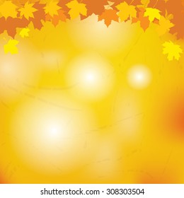 Autumn background with leaves. Vector nature background.