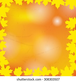 Autumn background with leaves. Vector nature background.