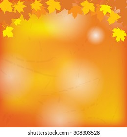 Autumn background with leaves. Vector nature background.