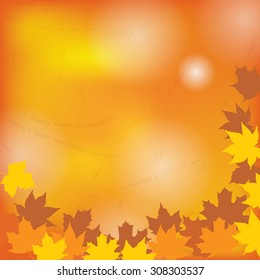 Autumn background with leaves. Vector nature background.