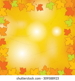 Autumn background with leaves. Vector nature background.
