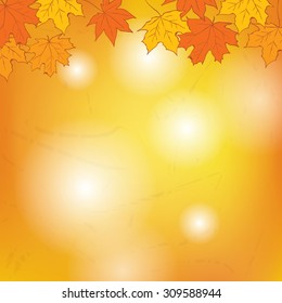 Autumn background with leaves. Vector nature background.