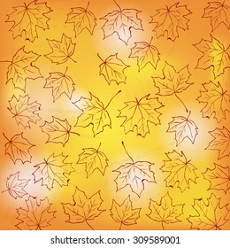 Autumn background with leaves. Vector nature background.