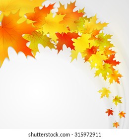 Autumn background with leaves. Vector nature background. EPS 10