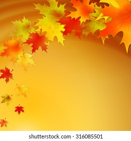 Autumn background with leaves. Vector nature background. EPS 10