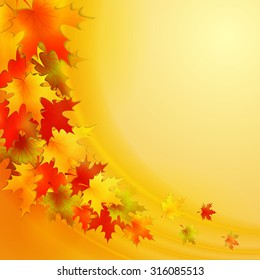 Autumn background with leaves. Vector nature background. EPS 10