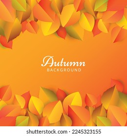 Autumn background with leaves. Vector background with red, orange, brown and yellow falling autumn leaves.