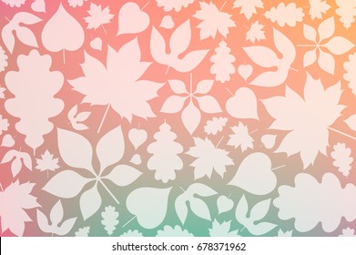 Autumn background with leaves. Vintage style texture. Abstract autumn leaves on bright background