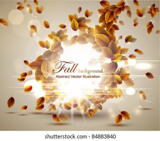 Autumn background with lights. Vector illustration. Eps 10.