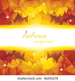 Autumn background with lights.Frame