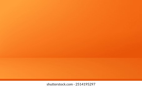 Plano de fundo de outono com luz, Sombra na parede, Gradiente Orange Studio para a cena de exposição de produtos, plataforma de vetor 3d Podium Stand para apresentação cosmética.