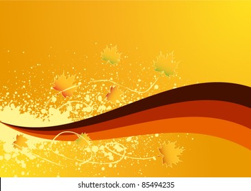 Autumn background with maple leaf