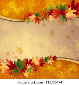 Autumn background with maple leaves