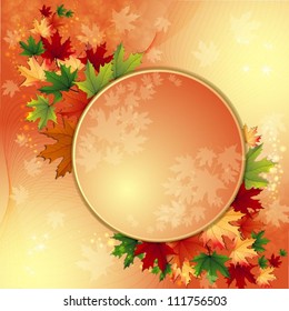 Autumn background with maple leaves