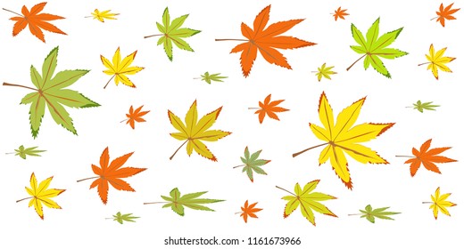 Autumn background with maple leaves.