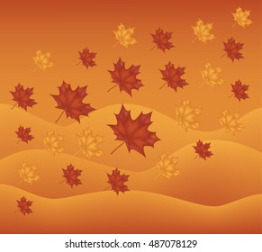 Autumn background with maple leaves